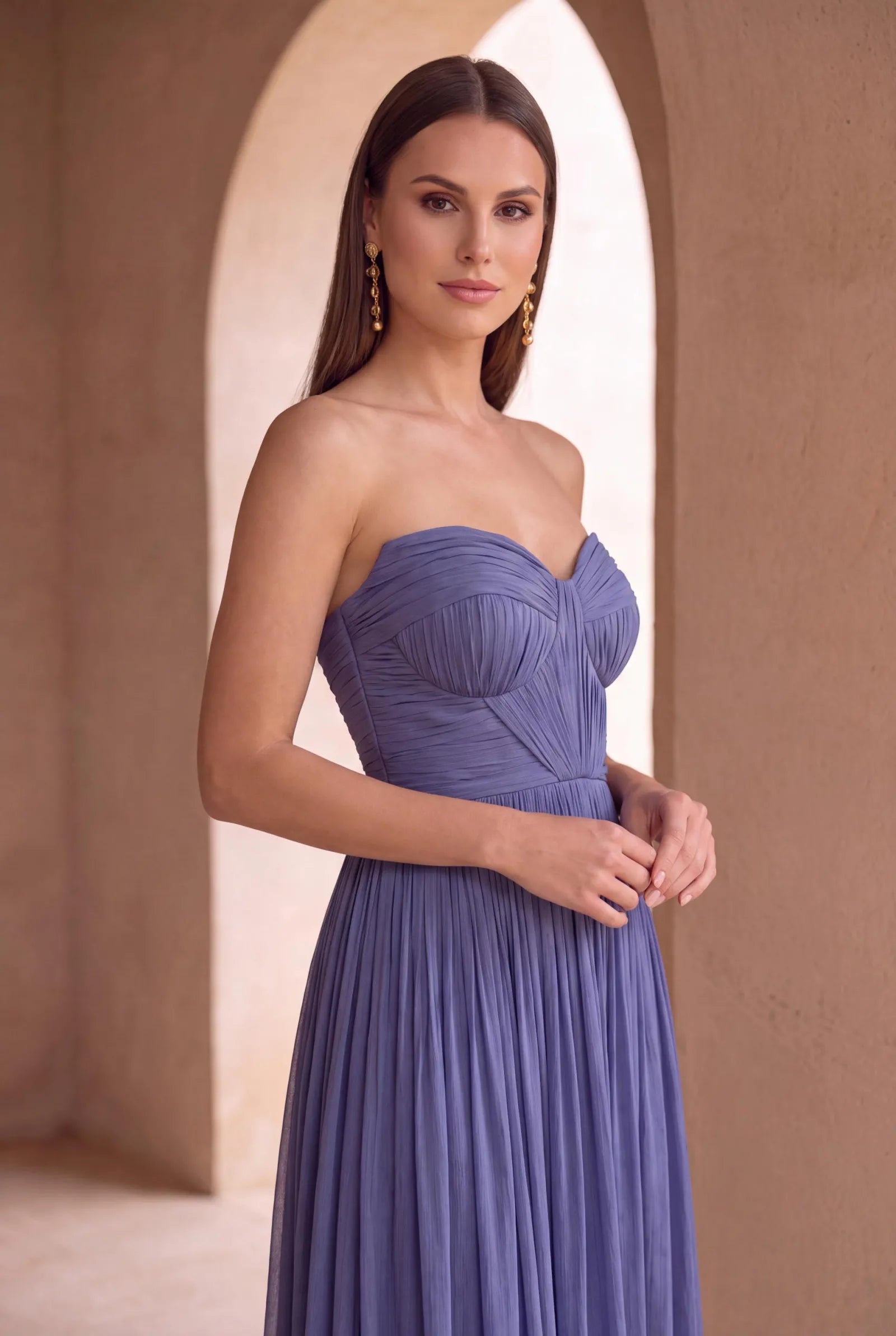 Rochie indigo - detaliu bust tip corset