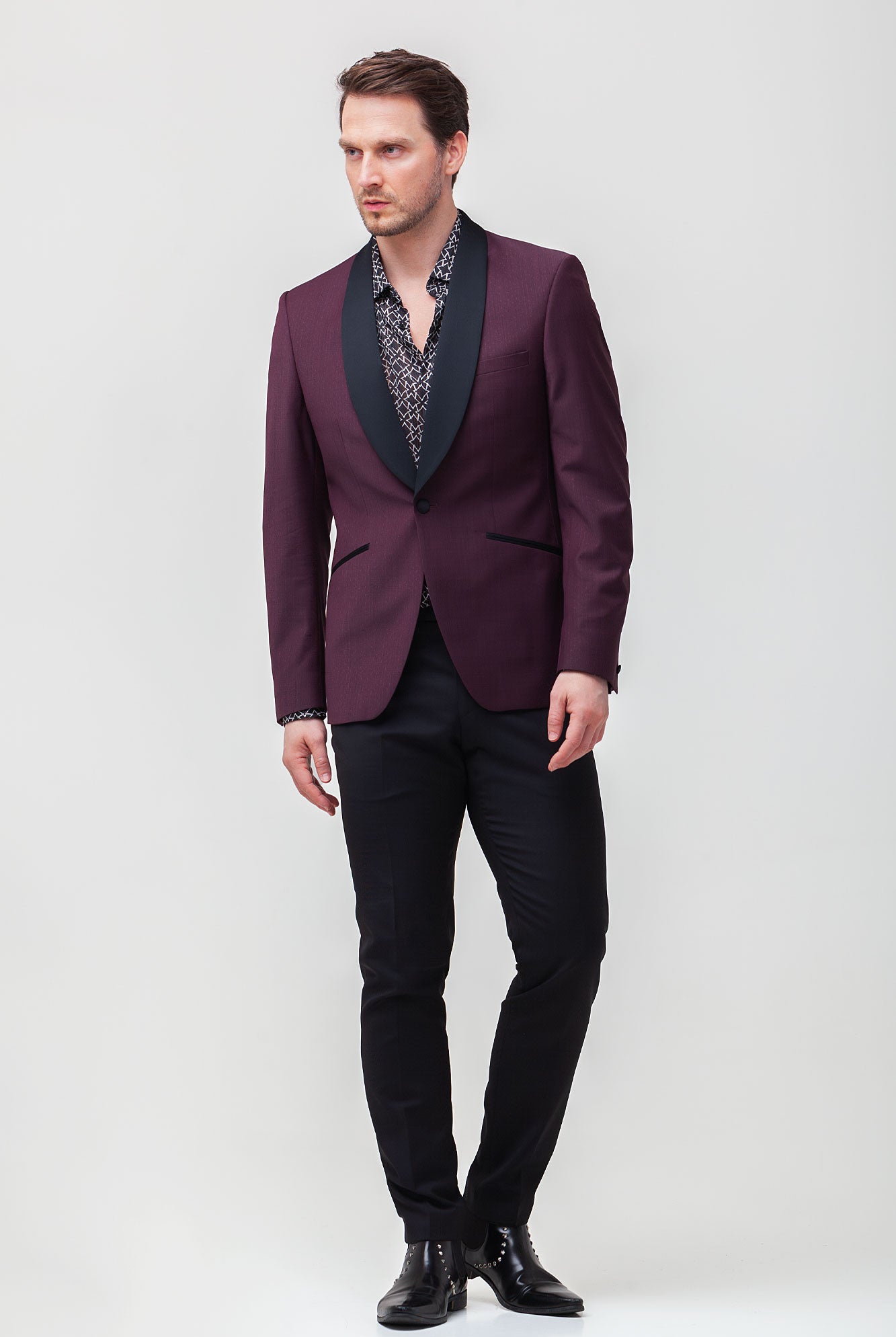 Sacou Janson smoching bordo slim