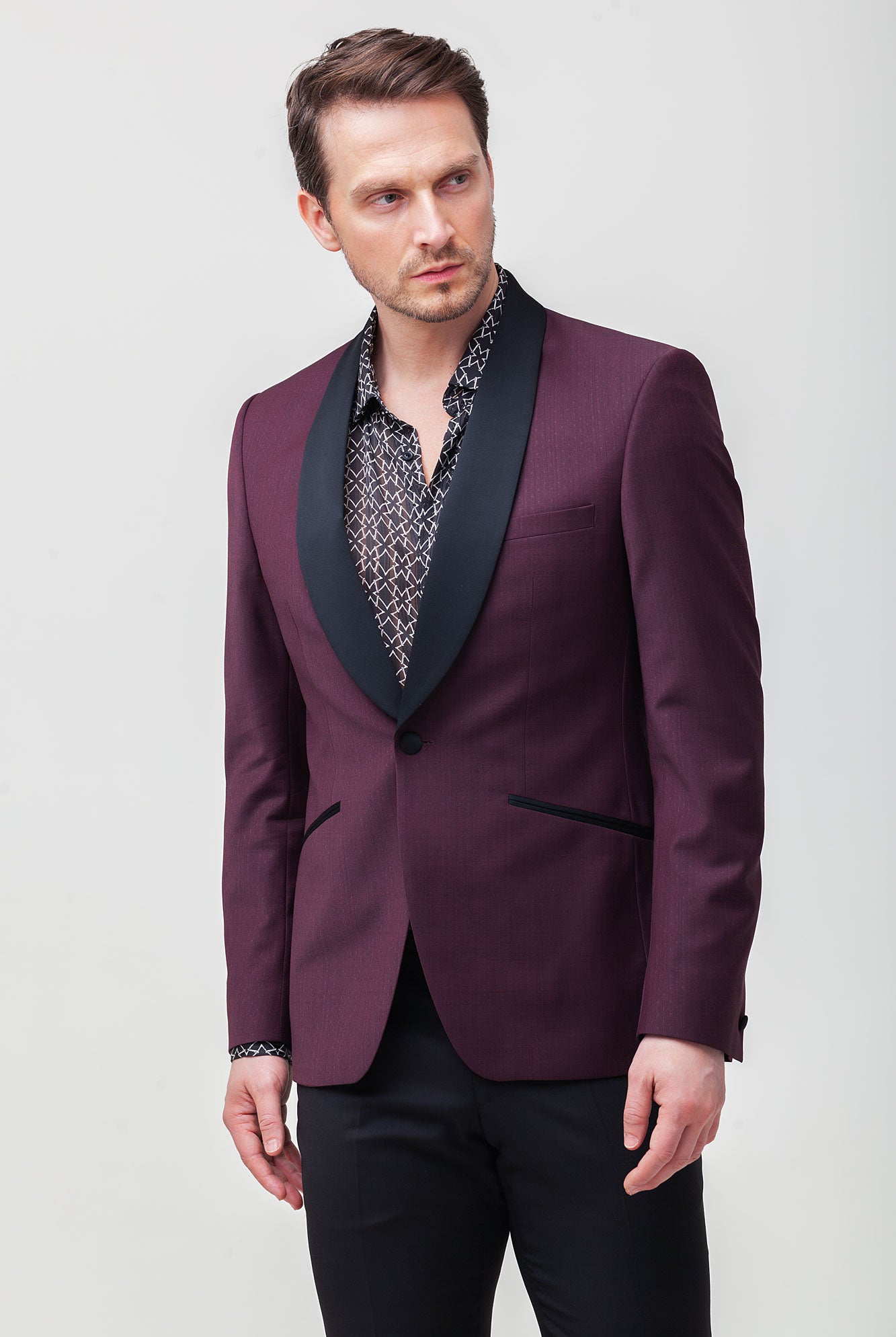 Sacou Janson smoching bordo slim