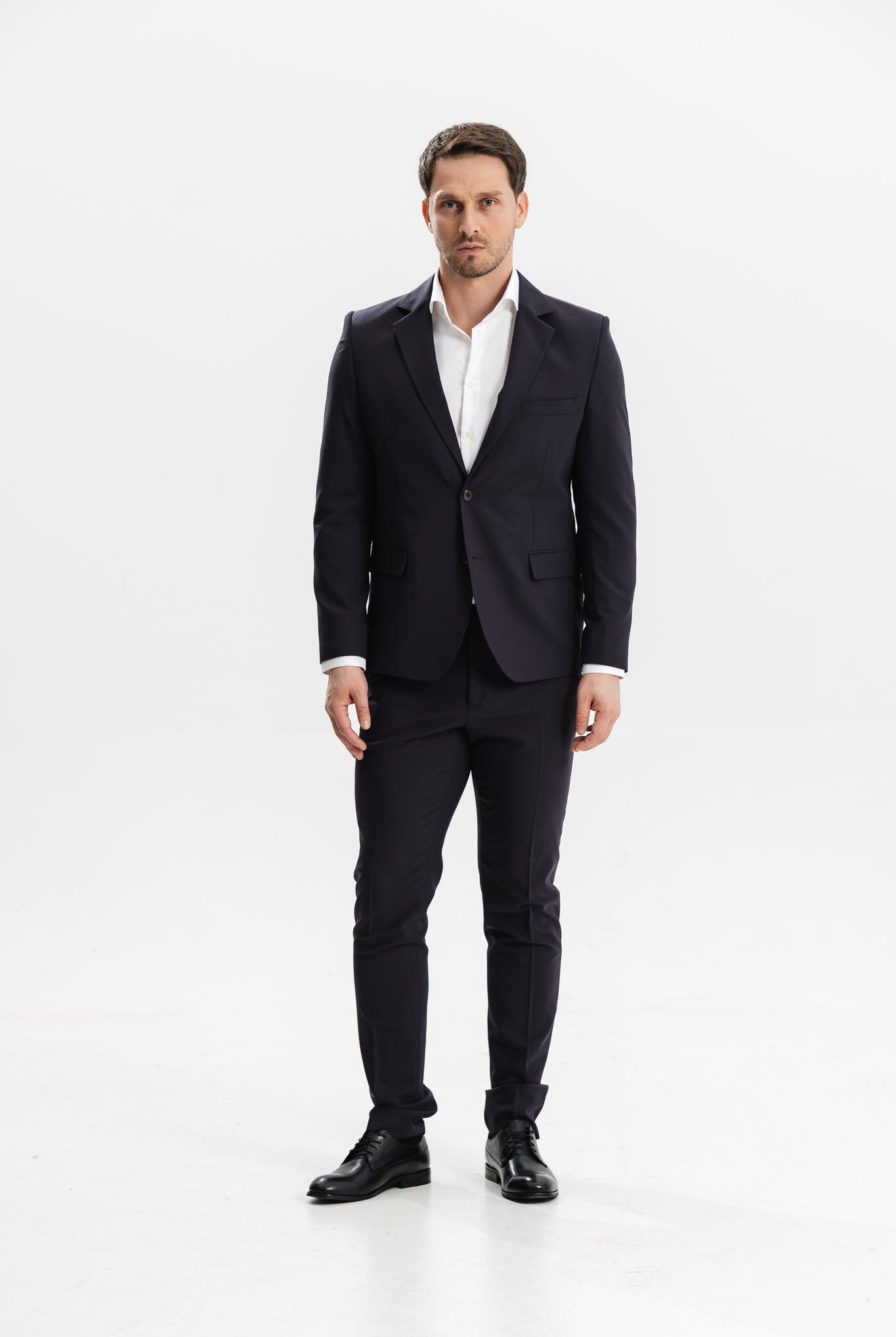 Costum negru slim Alpaca