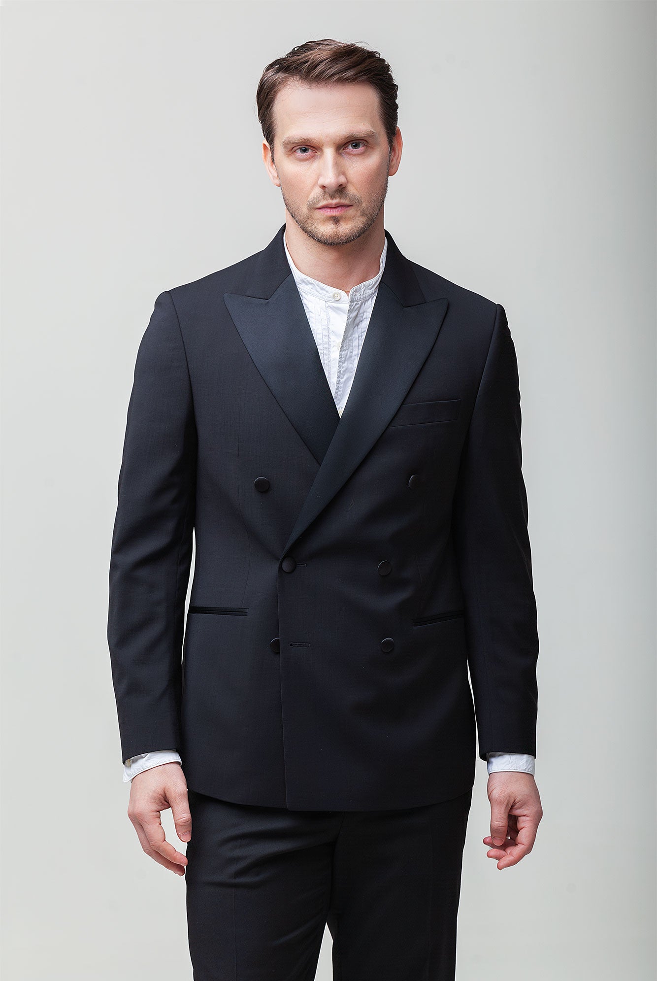 Costum Navilion smoching negru slim