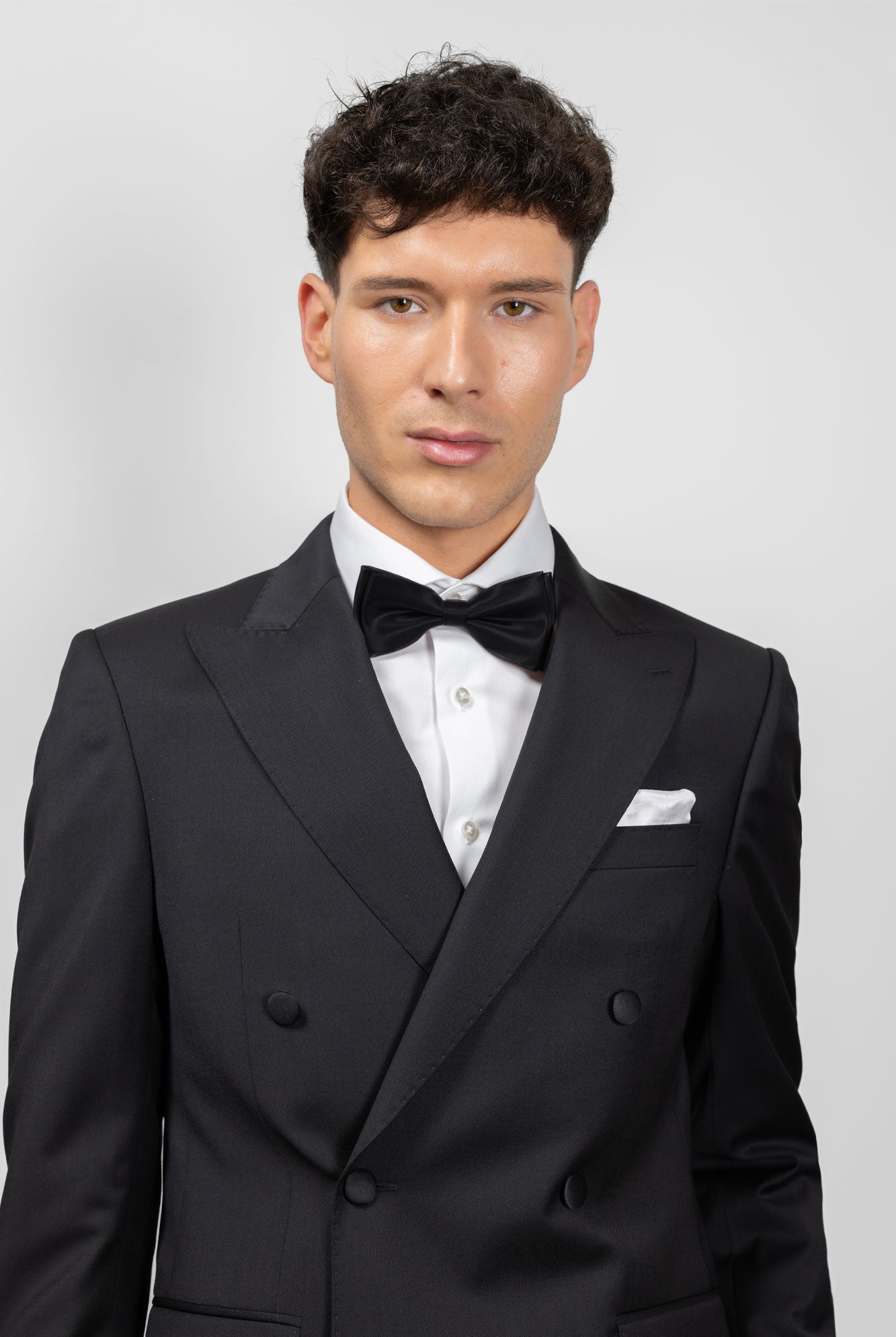 Costum smoking Simon Tux negru slim Paolo Rossi - vedere fata