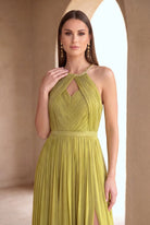 Rochie Nicolette din matase naturala verde crud - Leonard Collection
