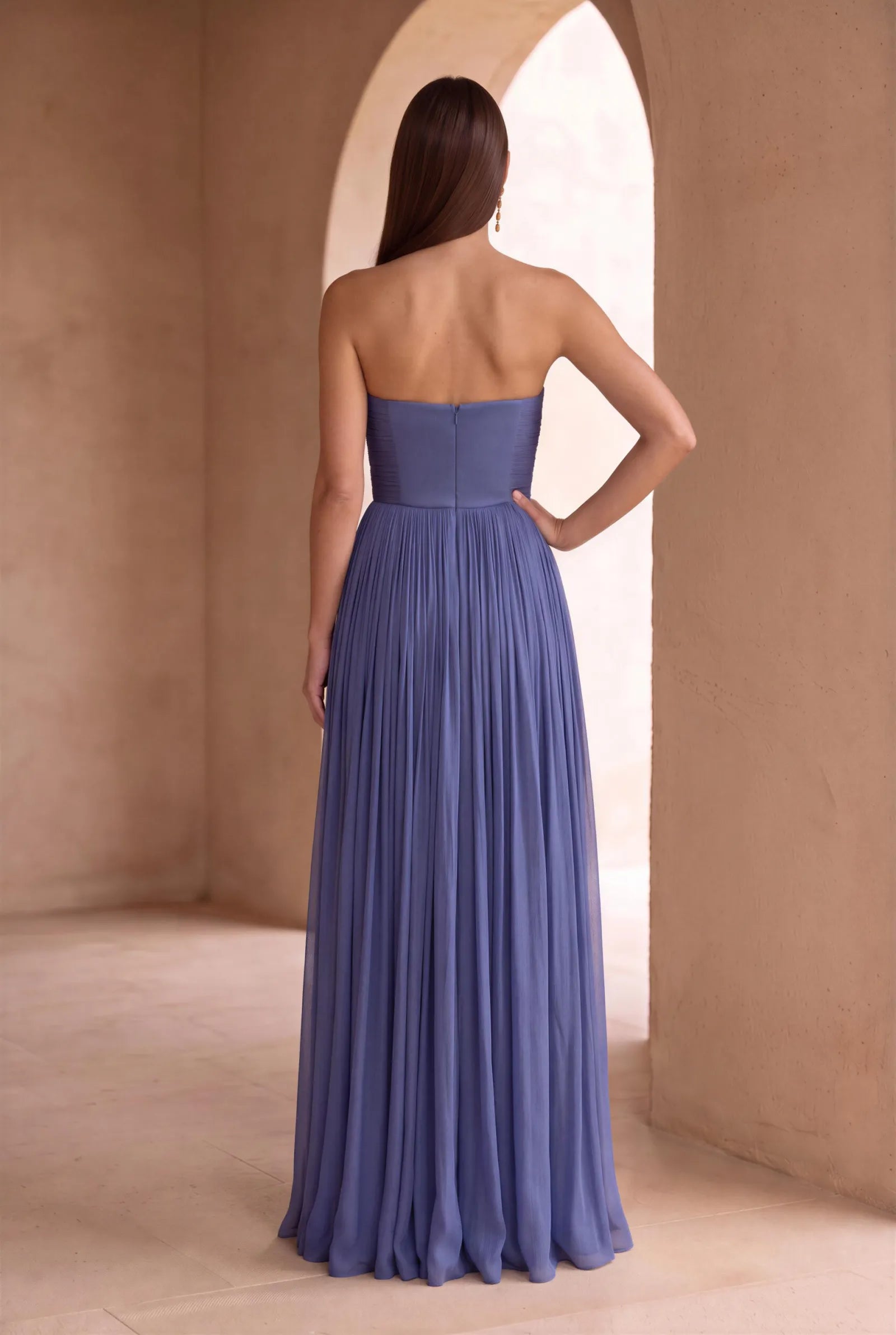 Rochie indigo - vedere din spate