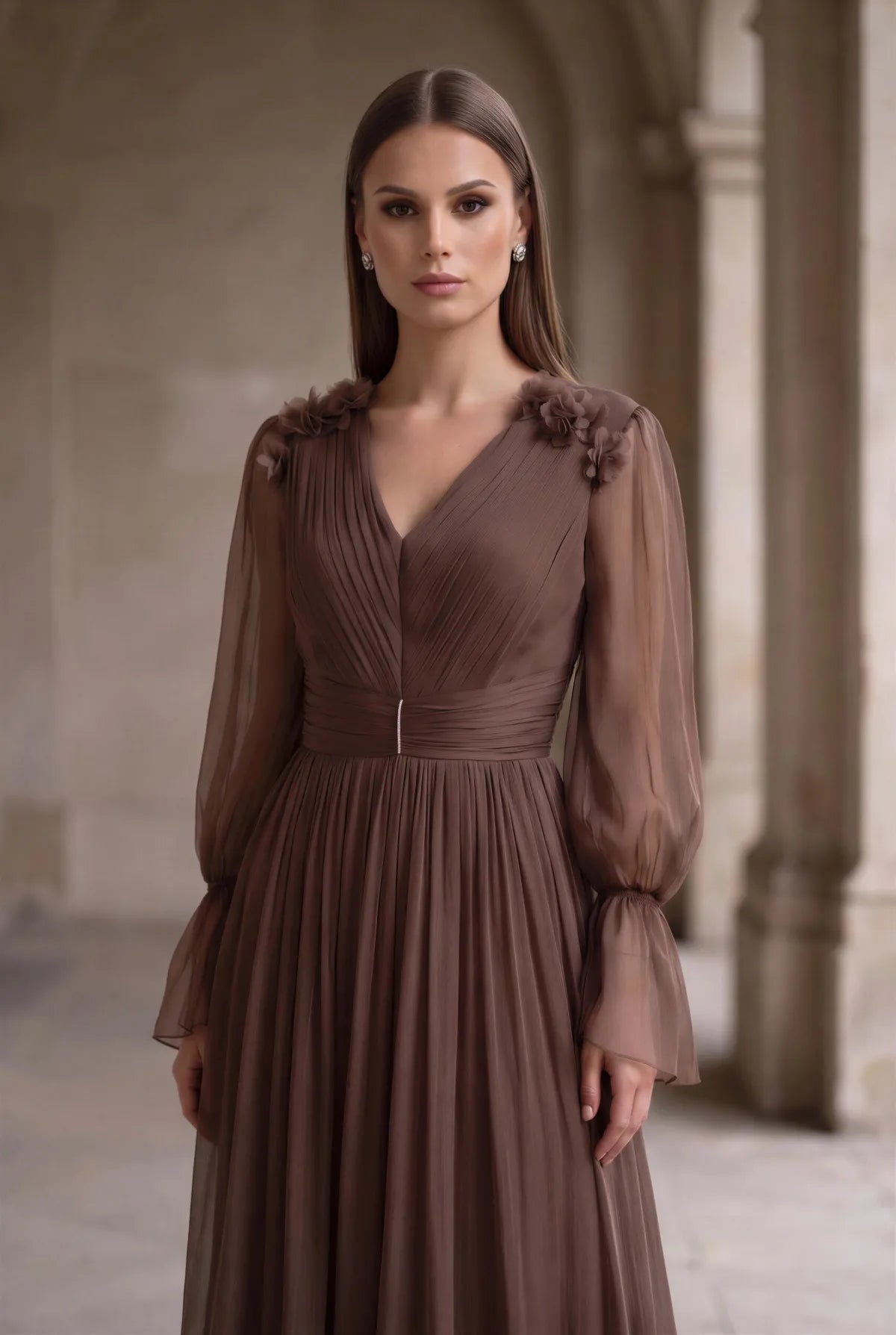 Rochie Amaris maro - vedere laterala