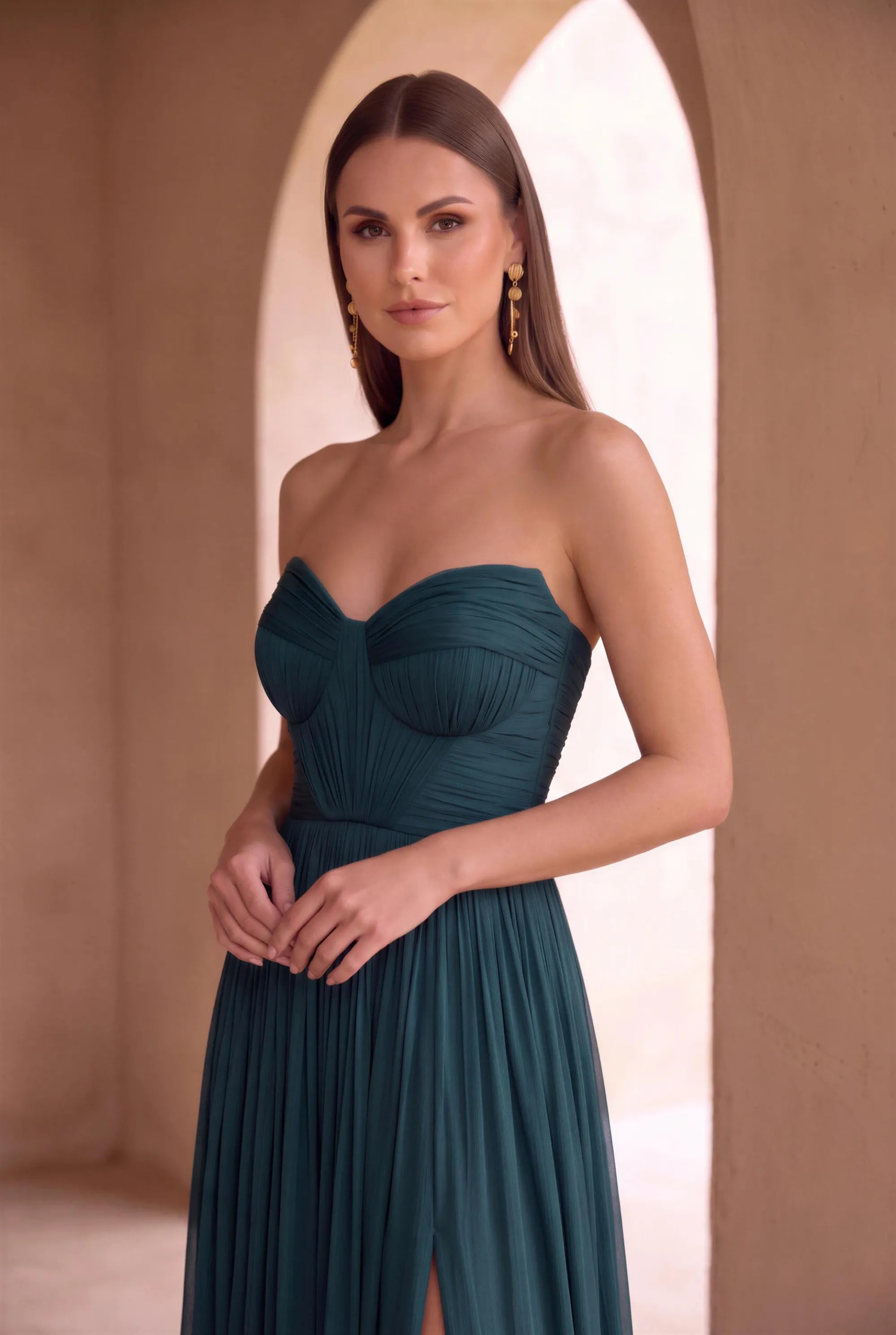 Rochie verde - vedere din spate