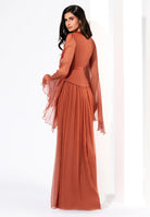 Rochie Kasia cupru - vedere din spate
