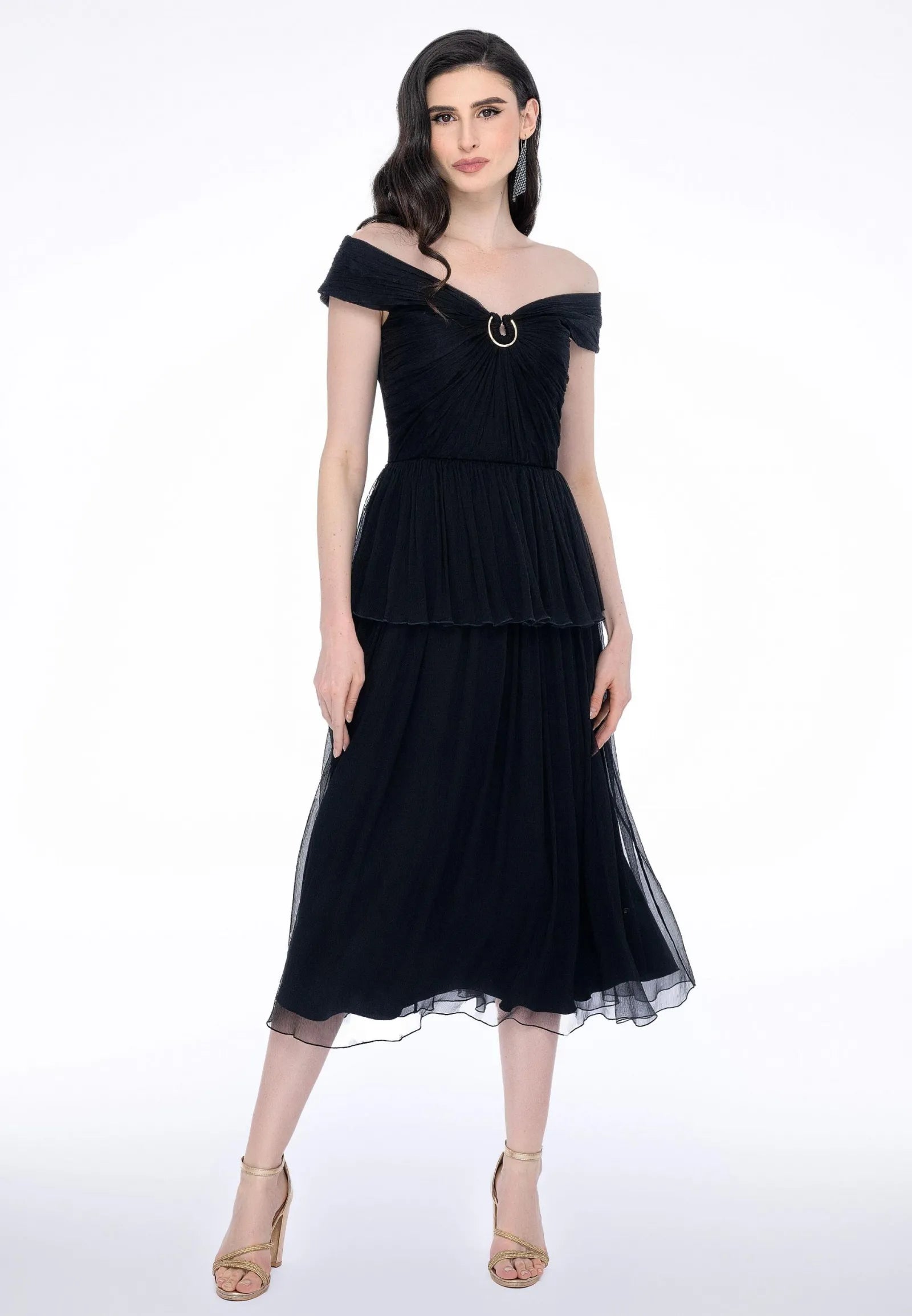 Rochie Jade neagră din mătase naturală - Leonard Collection
