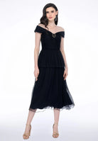 Rochie Jade neagră din mătase naturală - Leonard Collection