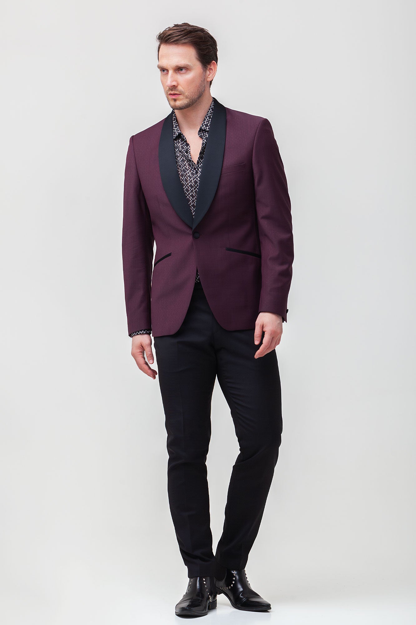 Sacou Janson smoching bordo slim