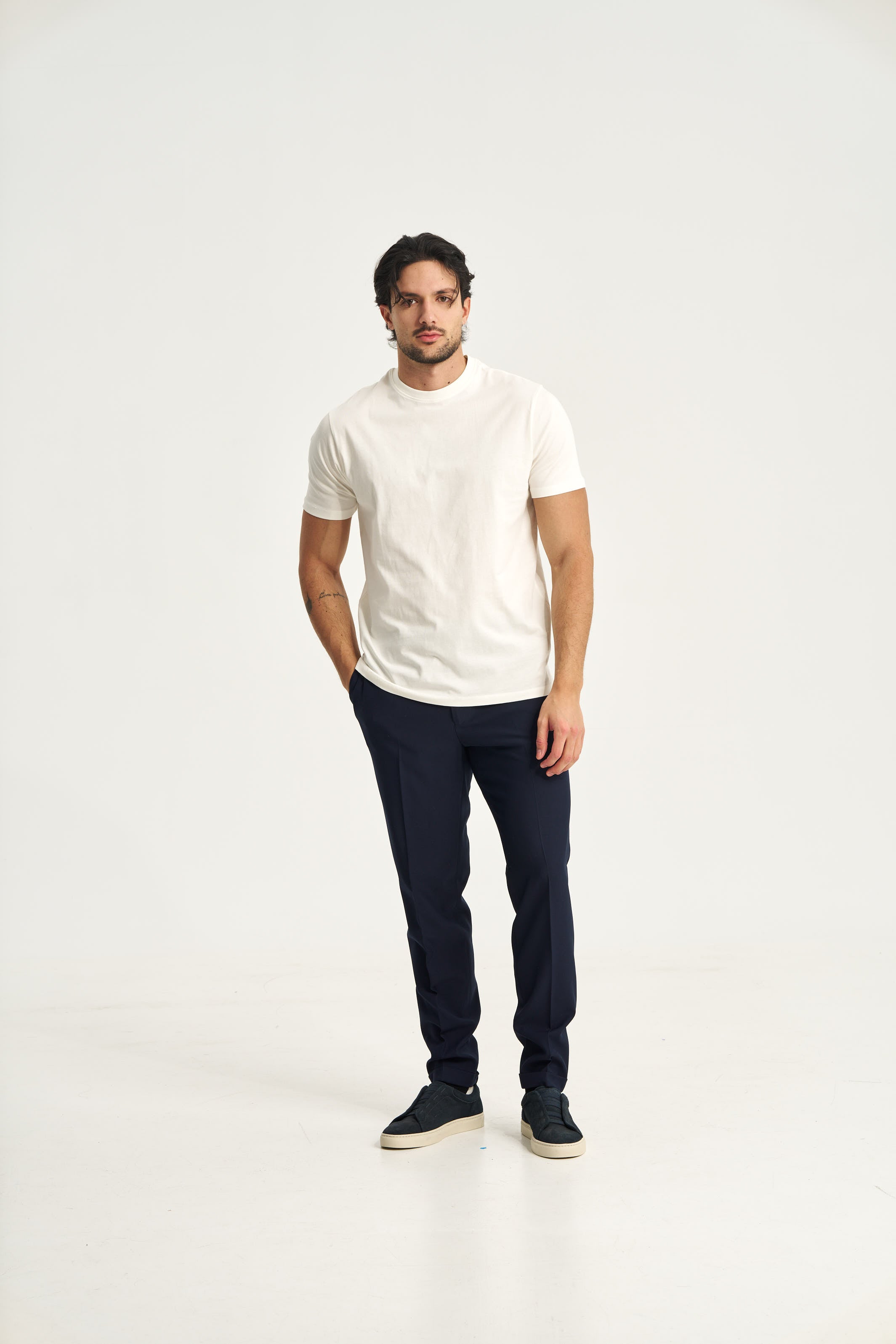 Tricou bumbac bej deschis Veloro - detaliu material