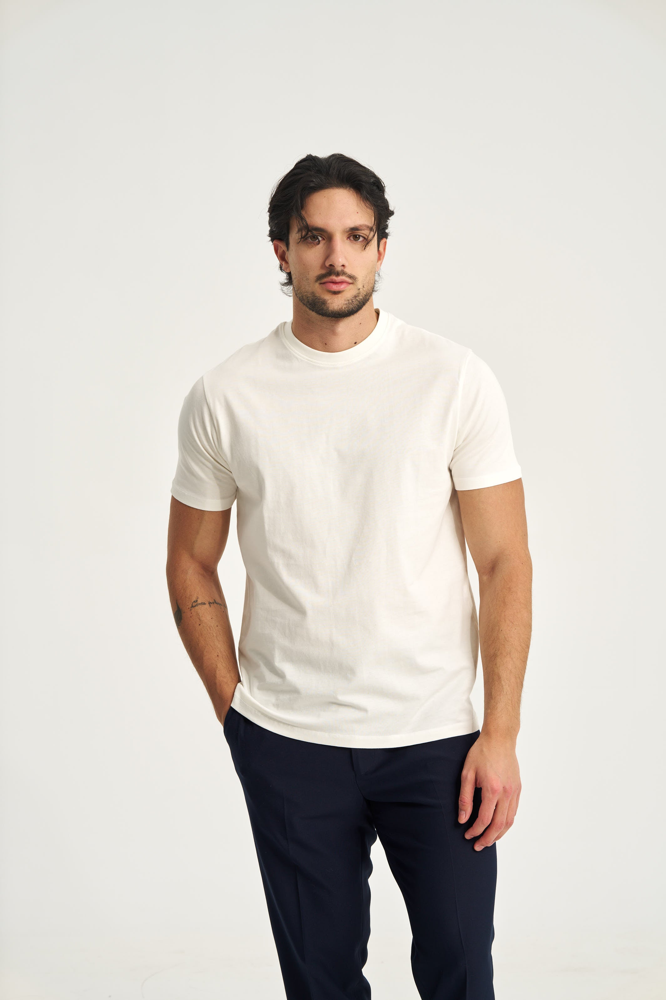 Tricou bumbac bej deschis Veloro