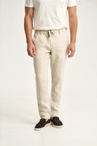 Pantaloni din in bej