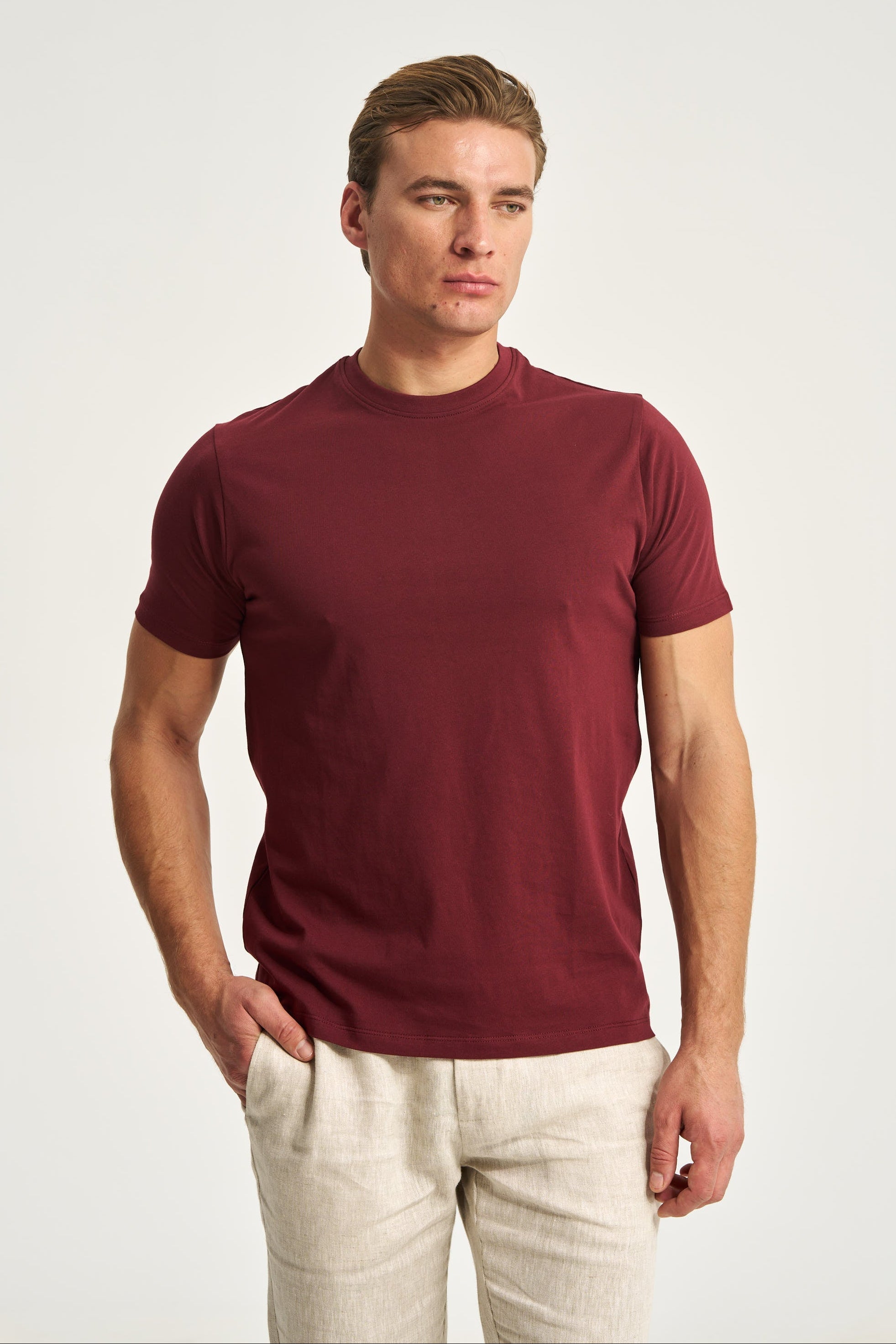 Tricou din bumbac bordo