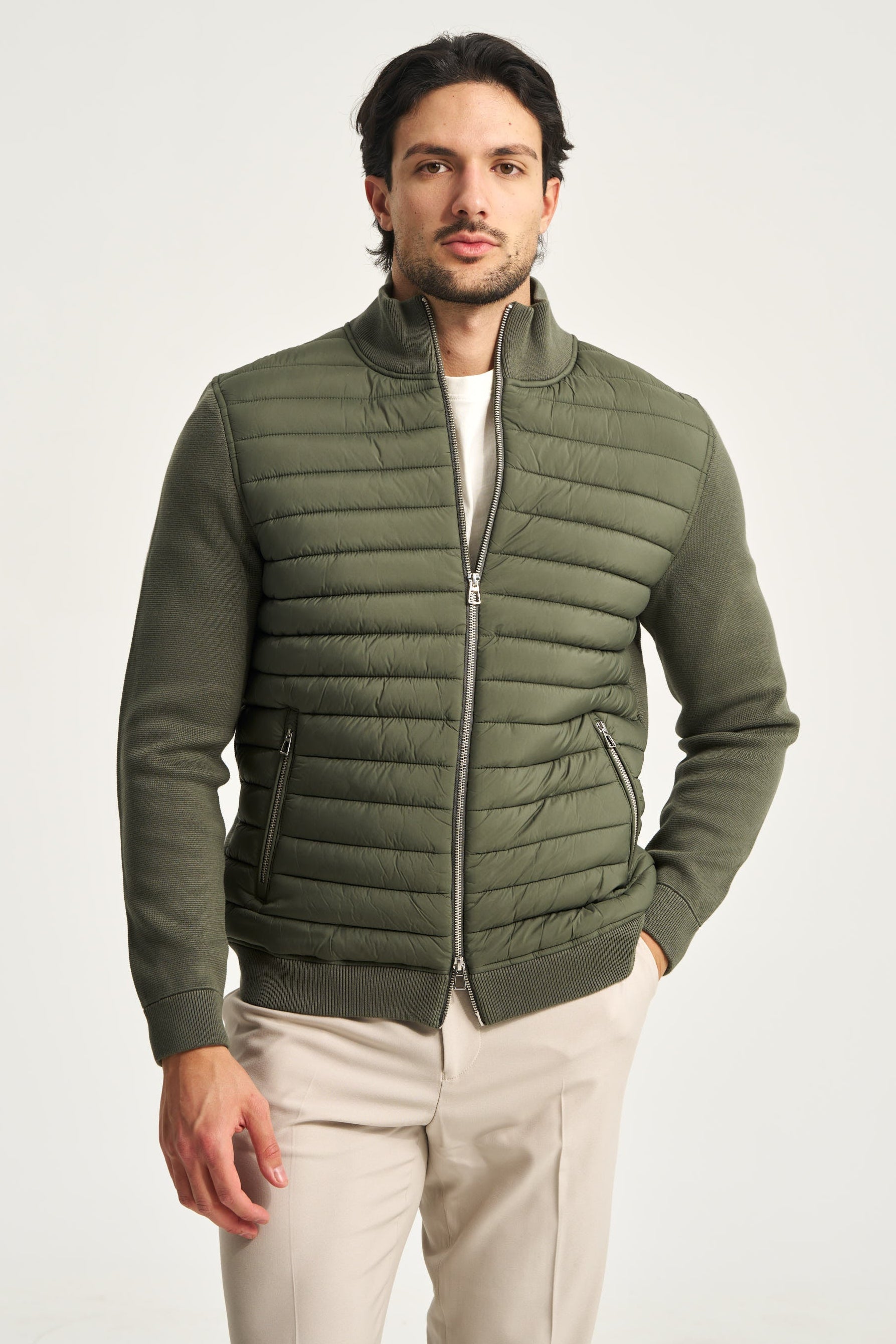 Cardigan matlasat Avallon verde
