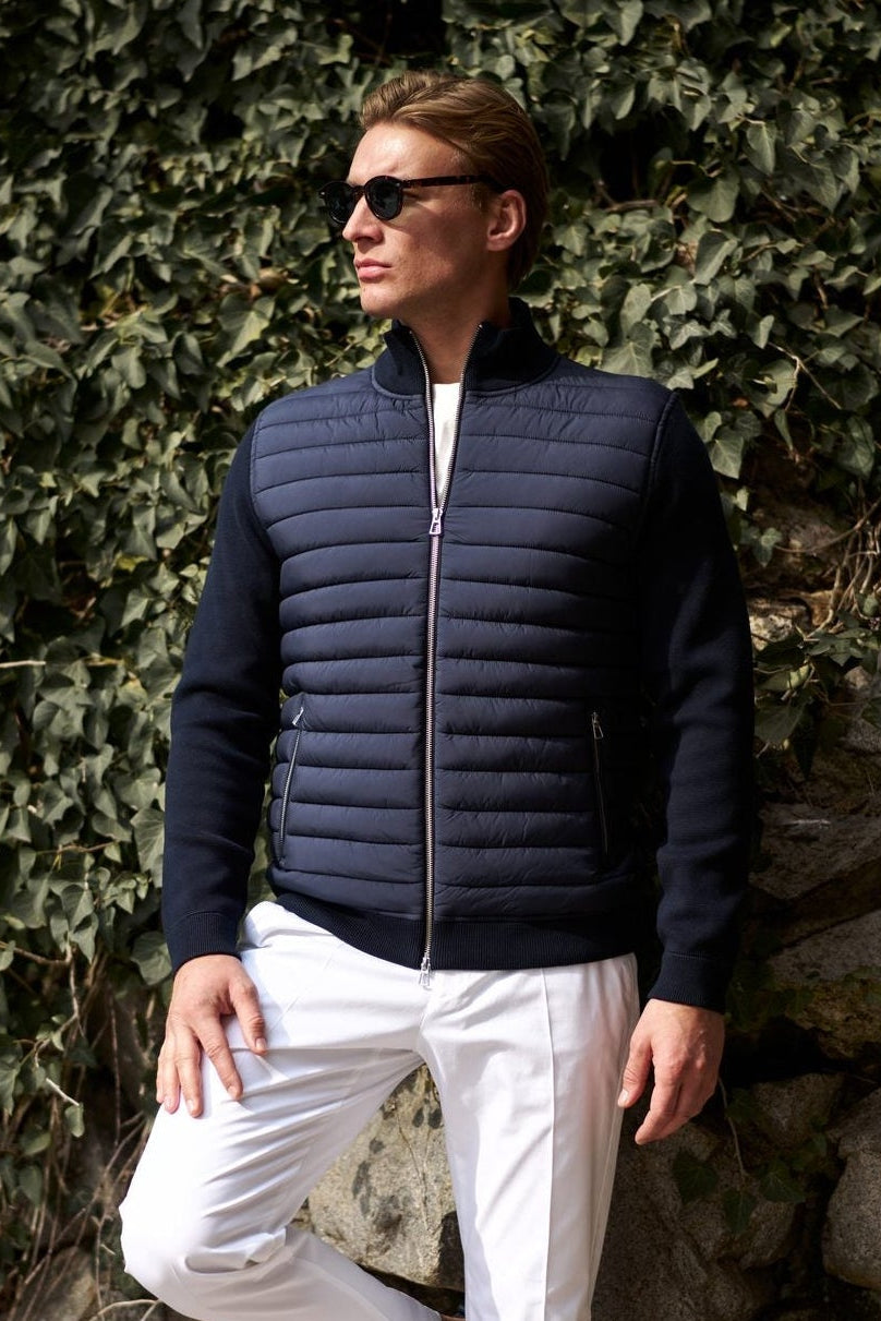 Cardigan matlasat Avallon bleumarin